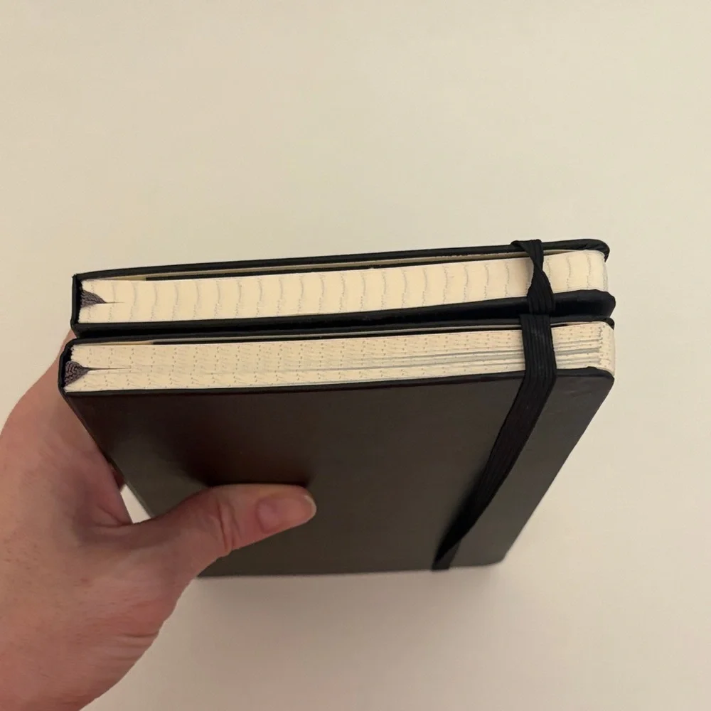 Set of‎ 2 Moleskine Black Notebook with Grid Pages